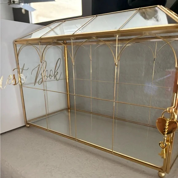 Glass wedding card box with Guest Book - Picture 3 of 9